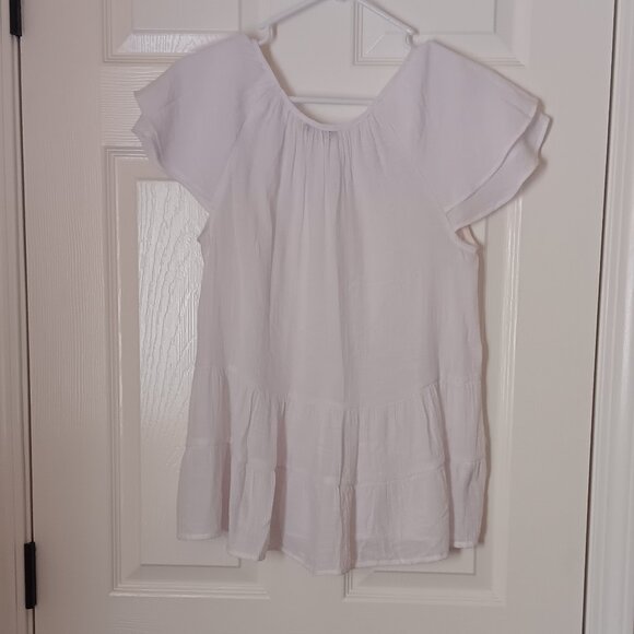Flowy Ruffled White Top - Picture 4 of 4